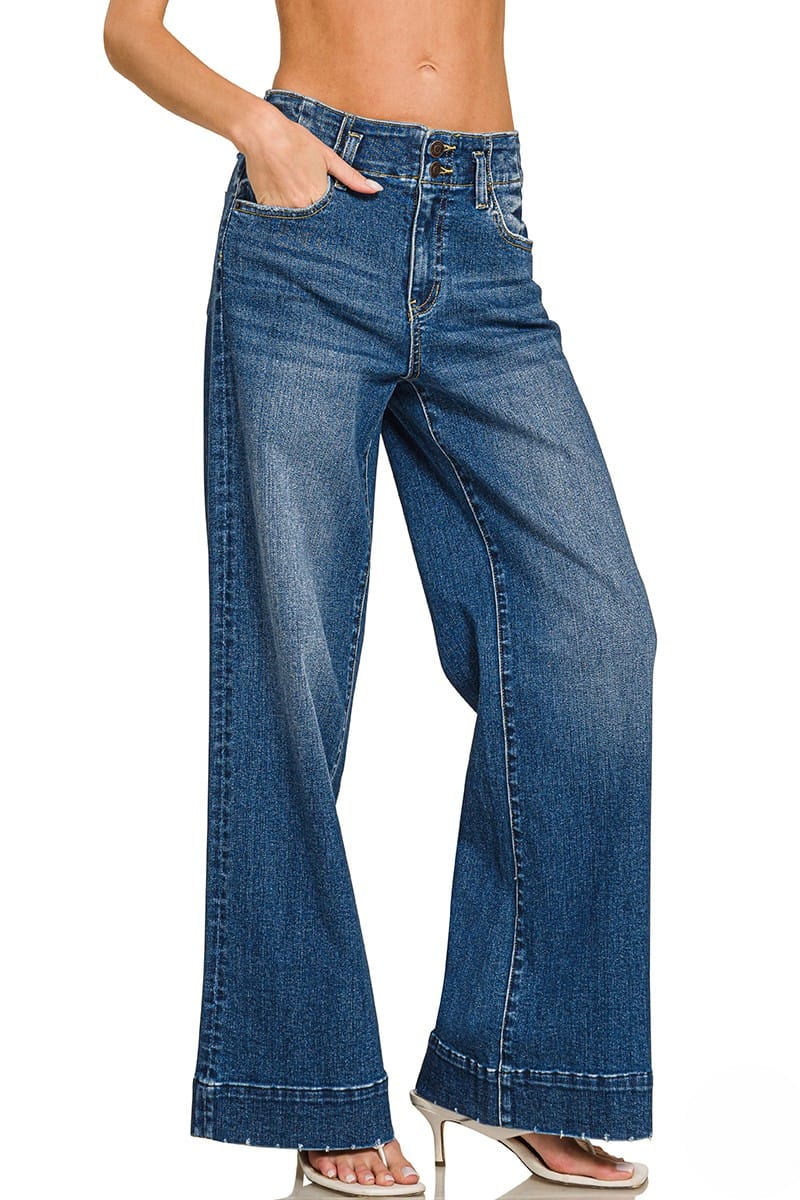 Zenana clothing Zenana Wide Leg Dark Wash Jeans