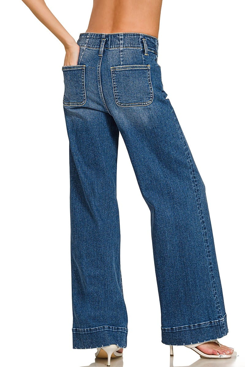 Zenana clothing Zenana Wide Leg Dark Wash Jeans