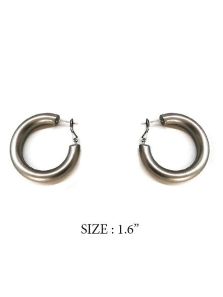 Chubby Brushed Nickel Earrings - House of Trendz Atlanta