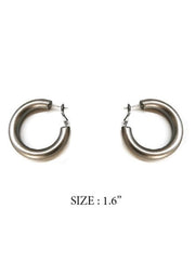 Chubby Brushed Nickel Earrings - House of Trendz Atlanta