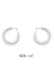 Chubby Brushed Silver Earrings - House of Trendz Atlanta