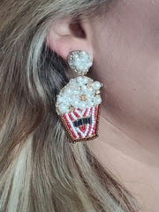 Popcorn Pearl Seed Bead Statement Earrings - House of Trendz Atlanta