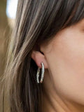 House of Trendz Earrings Inside Out 30MM Crystal Hoop Earring (Small Gold)