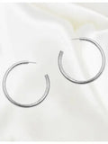 House of Trendz Earrings Large Silver Brushed Hoop 4mm / 50 mm
