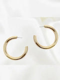 House of Trendz Earrings Medium Gold Shiny Hoop 6mm x 40mm