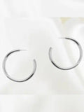 House of Trendz Earrings Medium Silver Shiny Hoop 4mm x 40mm