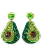 House of Trendz Earrings Seed Bead Statement Earring Avocado