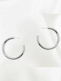 House of Trendz Earrings Small Silver Shiny Hoop 4mm x 30mm