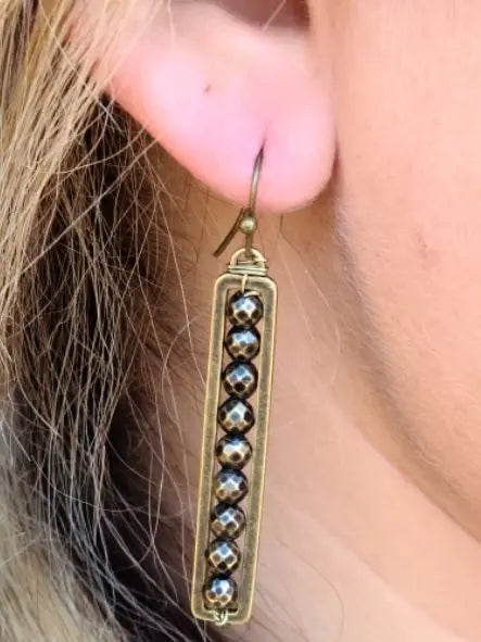 House of Trendz jewelry Boho Collection Pyrite Earring