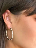 House of Trendz jewelry Inside Out 40MM Crystal Hoop (Medium Silver)